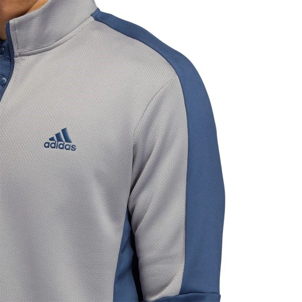 Adidas ColorBlock Quarter Zip Sweatshirt Grey Three/Crew Navy 5 Adidas ColorBlock Quarter Zip Sweatshirt Grey Three/Crew Navy - Image 5