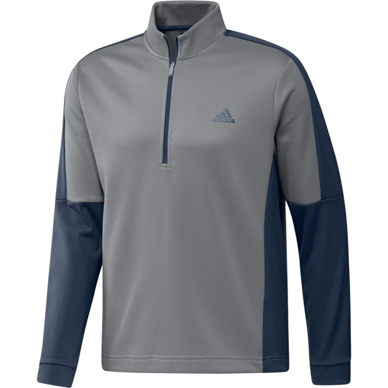 Adidas ColorBlock Quarter Zip Sweatshirt Grey Three/Crew Navy 1 Adidas ColorBlock Quarter Zip Sweatshirt Grey Three/Crew Navy