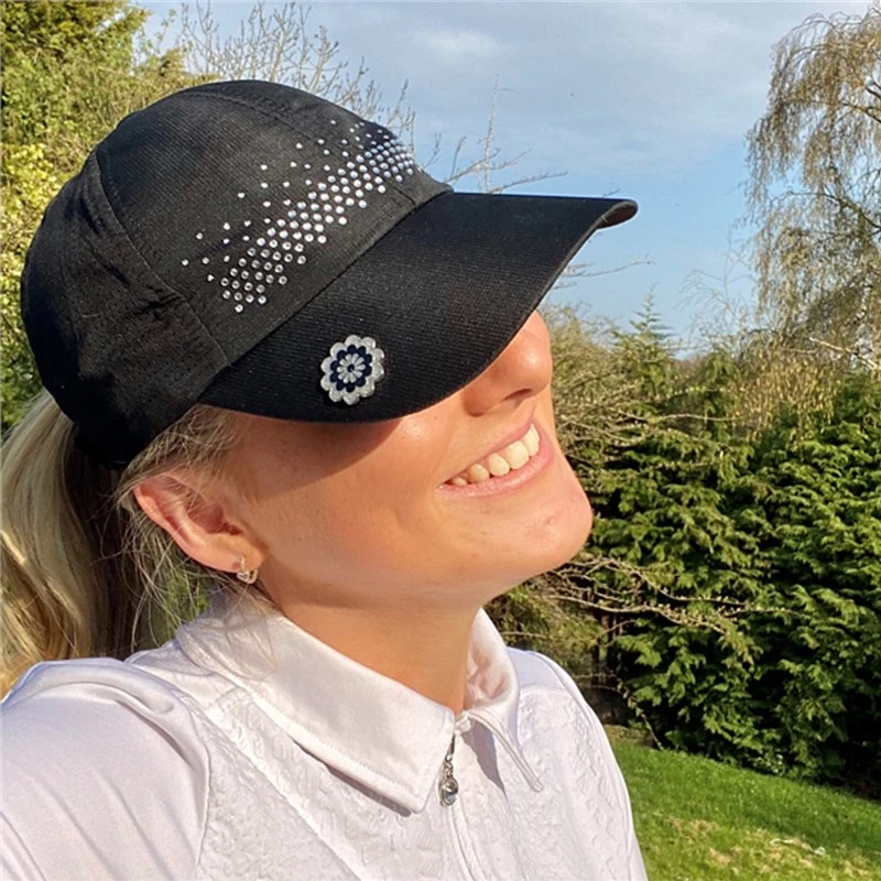 Surprize Shop Ladies Golf Crystal Magnetic Soft Fabric Cap With Ball Marker Black 2 Surprize Shop Ladies Golf Crystal Magnetic Soft Fabric Cap With Ball Marker Black - Image 2