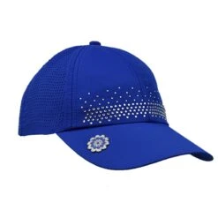 Surprize Shop Ladies Golf Crystal Magnetic Soft Fabric Cap With Ball Marker Blue  