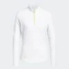 Adidas Ladies HEAT.RDY Mock Long Sleeve Polo Shirt White  