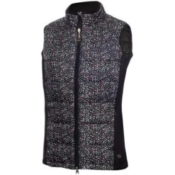 Green Lamb Maggie Padded Printed Ladies Gilet Black Â