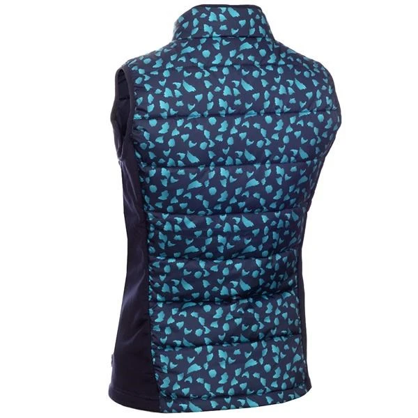 Green Lamb Maggie Padded Printed Ladies Gilet Navy 2 Green Lamb Maggie Padded Printed Ladies Gilet Navy - Image 2