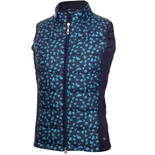 Green Lamb Maggie Padded Printed Ladies Gilet Navy 1 Green Lamb Maggie Padded Printed Ladies Gilet Navy