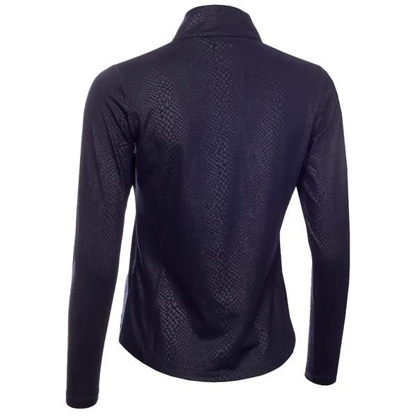 Green Lamb Kennedy Snakeskin Zip Neck Ladies Top Navy 2 Green Lamb Kennedy Snakeskin Zip Neck Ladies Top Navy - Image 2