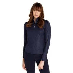 Green Lamb Kennedy Snakeskin Zip Neck Ladies Top Navy 5 Green Lamb Kennedy Snakeskin Zip Neck Ladies Top Navy -Golf Sales Store 42279 2