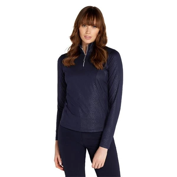 Green Lamb Kennedy Snakeskin Zip Neck Ladies Top Navy 3 Green Lamb Kennedy Snakeskin Zip Neck Ladies Top Navy - Image 3