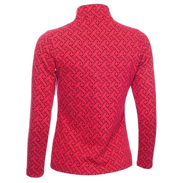 Green Lamb Kenza Zip Neck Jacquard Ladies Top Deep Pink 2 Green Lamb Kenza Zip Neck Jacquard Ladies Top Deep Pink - Image 2