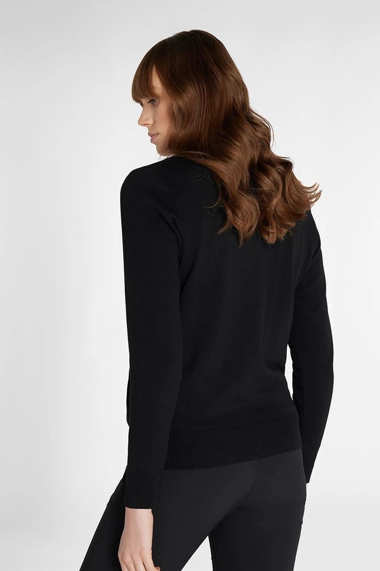 Green Lamb Kim Lined Ladies Cardigan With Textured Front Black 4 Green Lamb Kim Lined Ladies Cardigan With Textured Front Black - Image 4