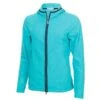 Green Lamb Megan Debossed Fleece Hooded Ladies Jacket Scuba Blue  