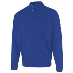 Island Green Windproof Lined Knitted Jumper Royal Blue  