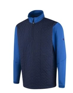 Island Green Mens 1/4 Zip Sweater With Padded Front Navy