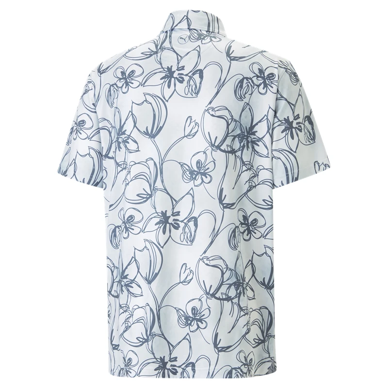 Puma Cloudspun Stems Mens Polo Bright White-Evening Sky 2 Puma Cloudspun Stems Mens Polo Bright White-Evening Sky - Image 2