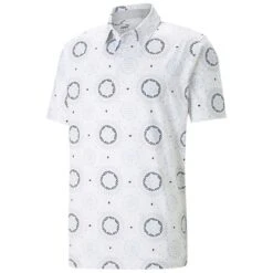 Puma Mattr Rising Mens Polo Bright White-Tropical Aqua