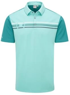 Ping Morten Mens Golf Polo Shirt Aquarius/Everglade Multi