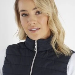 Green Lamb Maria Quilted Ladies Golf Gilet With Stretch Back Navy   -Golf Sales Store 43305 2