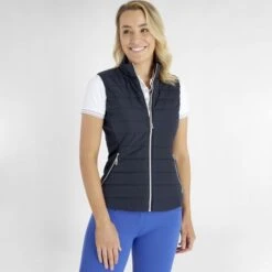 Green Lamb Maria Quilted Ladies Golf Gilet With Stretch Back Navy   -Golf Sales Store 43305 3