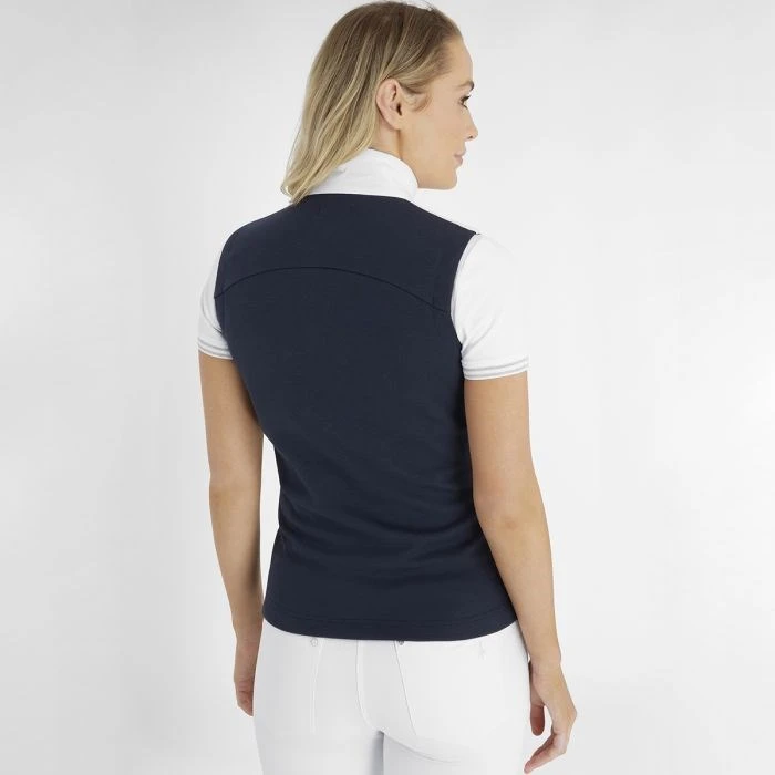 Green Lamb Maria Quilted Ladies Golf Gilet With Stretch Back White/Navy 2 Green Lamb Maria Quilted Ladies Golf Gilet With Stretch Back White/Navy - Image 2