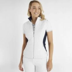 Green Lamb Maria Quilted Ladies Golf Gilet With Stretch Back White/Navy 8 Green Lamb Maria Quilted Ladies Golf Gilet With Stretch Back White/Navy -Golf Sales Store 43306 3