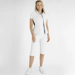Green Lamb Maria Quilted Ladies Golf Gilet With Stretch Back White/Navy 9 Green Lamb Maria Quilted Ladies Golf Gilet With Stretch Back White/Navy -Golf Sales Store 43306 4