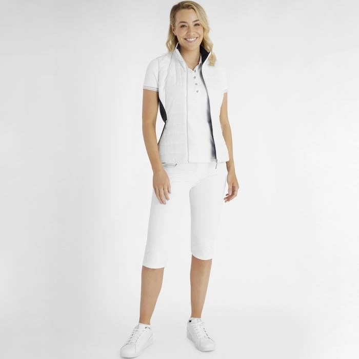 Green Lamb Maria Quilted Ladies Golf Gilet With Stretch Back White/Navy 5 Green Lamb Maria Quilted Ladies Golf Gilet With Stretch Back White/Navy - Image 5