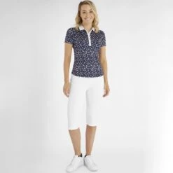 Green Lamb Melanie Printed Ladies Golf Polo Leaf Print 9 Green Lamb Melanie Printed Ladies Golf Polo Leaf Print -Golf Sales Store 43312 4