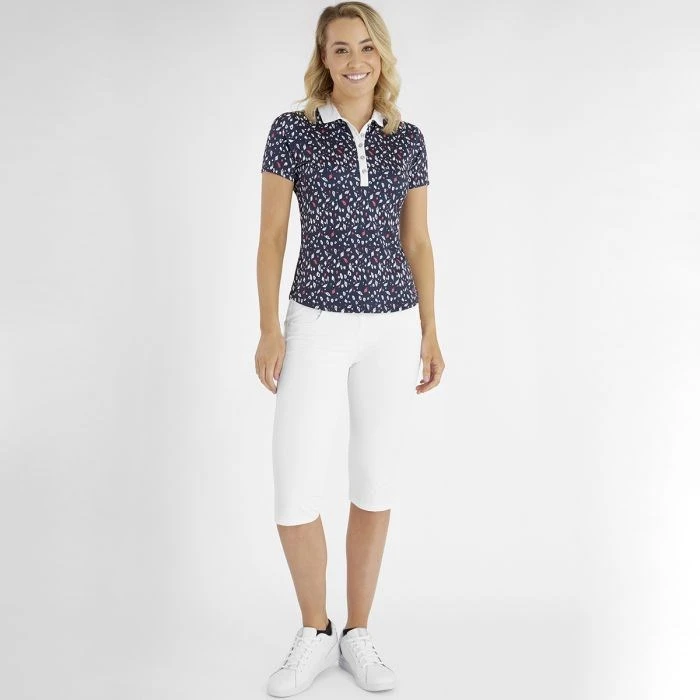Green Lamb Melanie Printed Ladies Golf Polo Leaf Print 5 Green Lamb Melanie Printed Ladies Golf Polo Leaf Print - Image 5