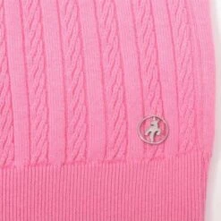 Green Lamb Madison Cable Ladies V-Neck Golf Sweater Candy 5 Green Lamb Madison Cable Ladies V-Neck Golf Sweater Candy -Golf Sales Store 43314 2