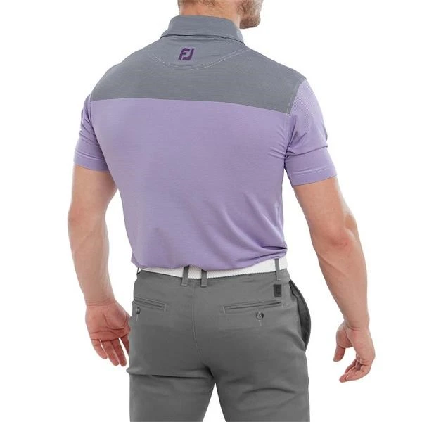FootJoy End-On-End Block Polo Shirt White/Violet/Black 4 FootJoy End-On-End Block Polo Shirt White/Violet/Black - Image 4