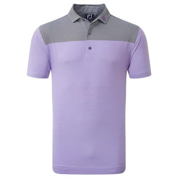 FootJoy End-On-End Block Polo Shirt White/Violet/Black 1 FootJoy End-On-End Block Polo Shirt White/Violet/Black