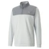 Puma Cloudspun Colorblock Mens 1/4 Zip Golf Sweater Quiet Shade - High Rise Heather  