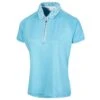 Island Green Ladies Zip Golf Polo With Contrast Collar Aqua  