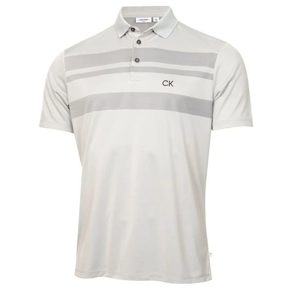 Calvin Klein Golf Marina Mens Golf Polo Shirt Platinum 1 Calvin Klein Golf Marina Mens Golf Polo Shirt Platinum