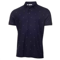 Calvin Klein Golf New Monogram Pique Mens Golf Polo Shirt Navy  