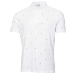 Calvin Klein Golf New Monogram Pique Mens Golf Polo Shirt White/Black  