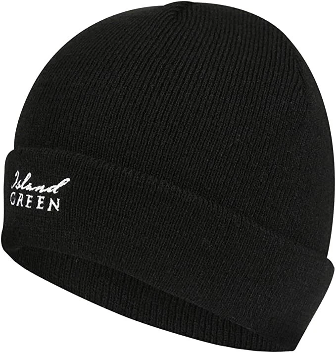 Island Green Mens Knitted Beanie Hat Black 1 Island Green Mens Knitted Beanie Hat Black