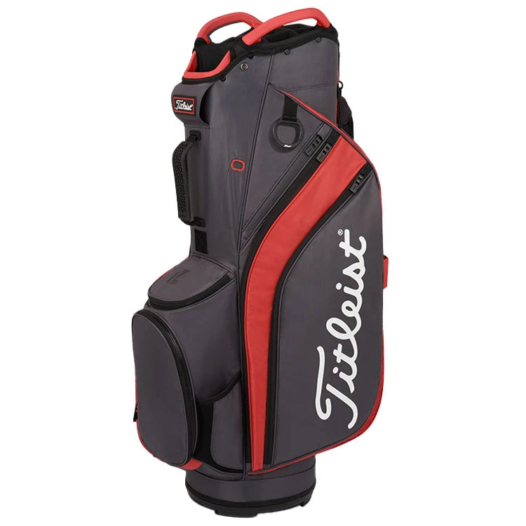 Titleist 2022 Cart 14 Lightweight Golf Cart Bag - Grey/Red/Black 1 Titleist 2022 Cart 14 Lightweight Golf Cart Bag - Grey/Red/Black