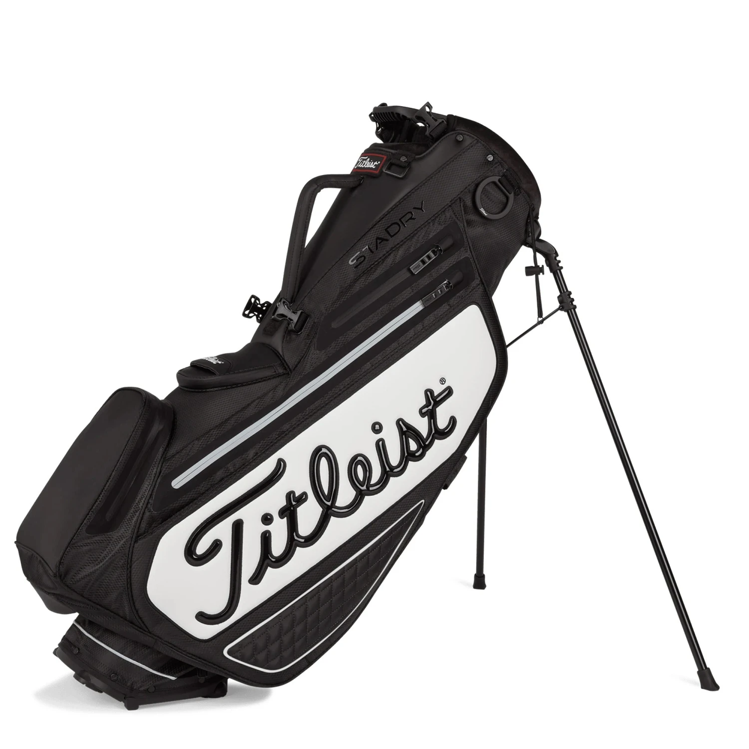 Titleist Tour Series Premium Stadry Stand Golf Bag - Black/White 1 Titleist Tour Series Premium Stadry Stand Golf Bag - Black/White