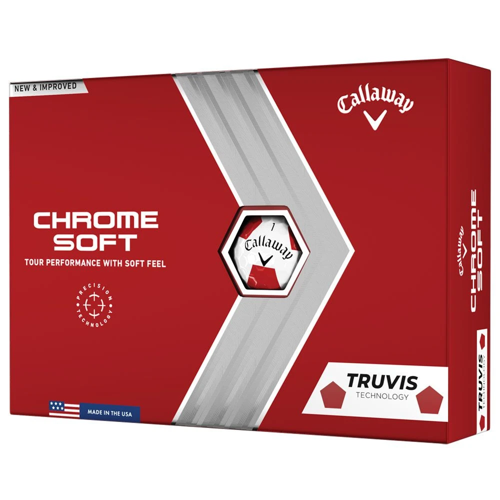 Callaway Chrome Soft Truvis Golf Balls - Red 1 Callaway Chrome Soft Truvis Golf Balls - Red