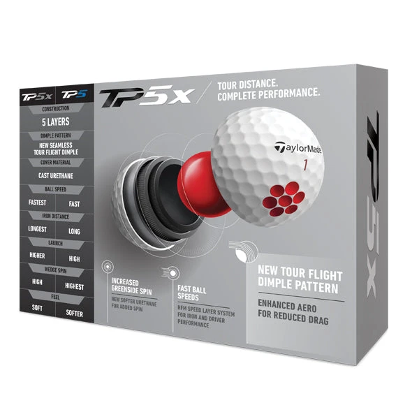 Taylormade TP5x Golf Balls - White 3 Taylormade TP5x Golf Balls - White - Image 3