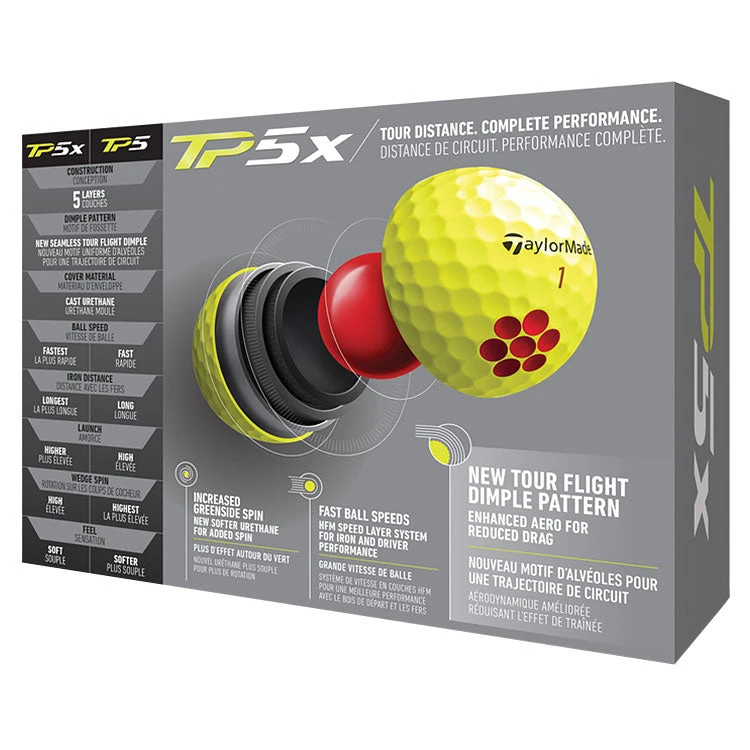 Taylormade TP5x Golf Balls - Yellow 3 Taylormade TP5x Golf Balls - Yellow - Image 3